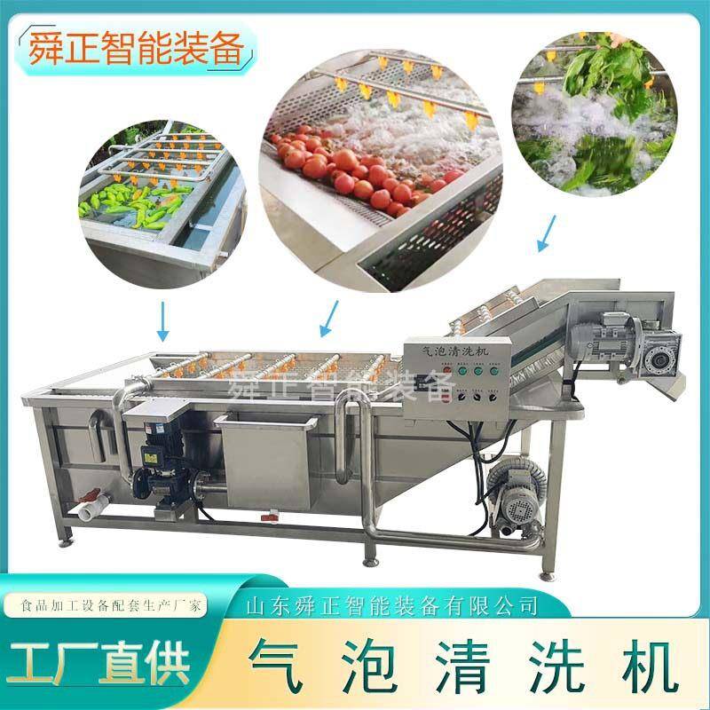气泡清洗机大型蔬菜水果压喷淋清洗线全自动净菜加工设备