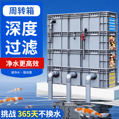 周转箱鱼缸过滤器净水循环三合一系统鱼池过滤盒外置滴流盒过滤箱