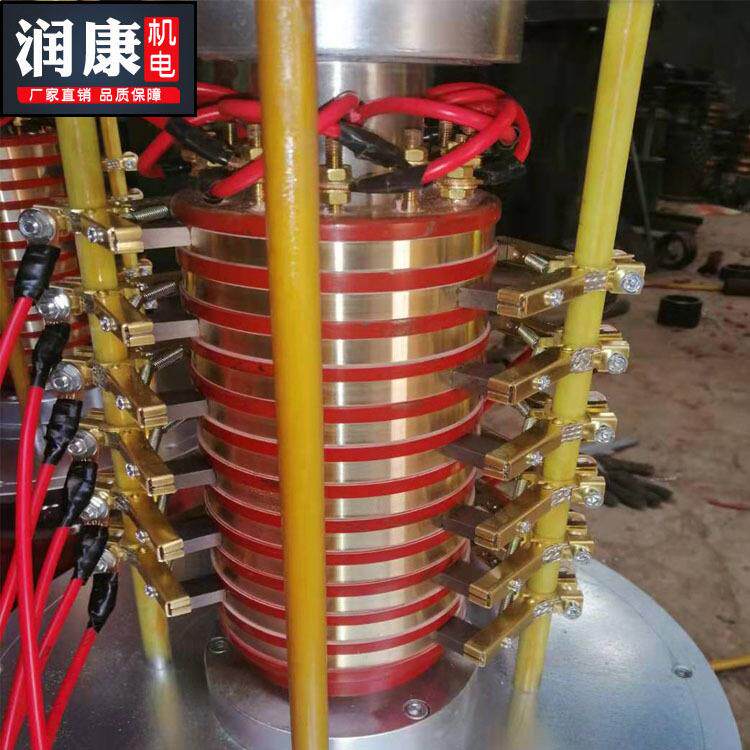 360度旋转导电接头中心集电环铜质电机配件旋转导电滑环河北润康