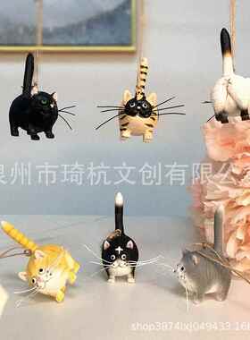 跨境热款猫咪摆件家居室内卧室客厅餐厅玄关桌面装饰墙面小挂件