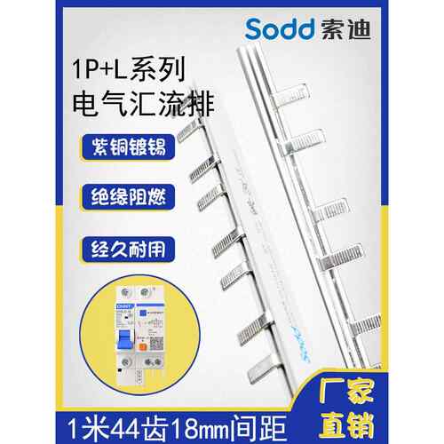 索迪C45空开断路器32A/40A/63A/80A/100A 1米紫铜汇流排1P+带漏电
