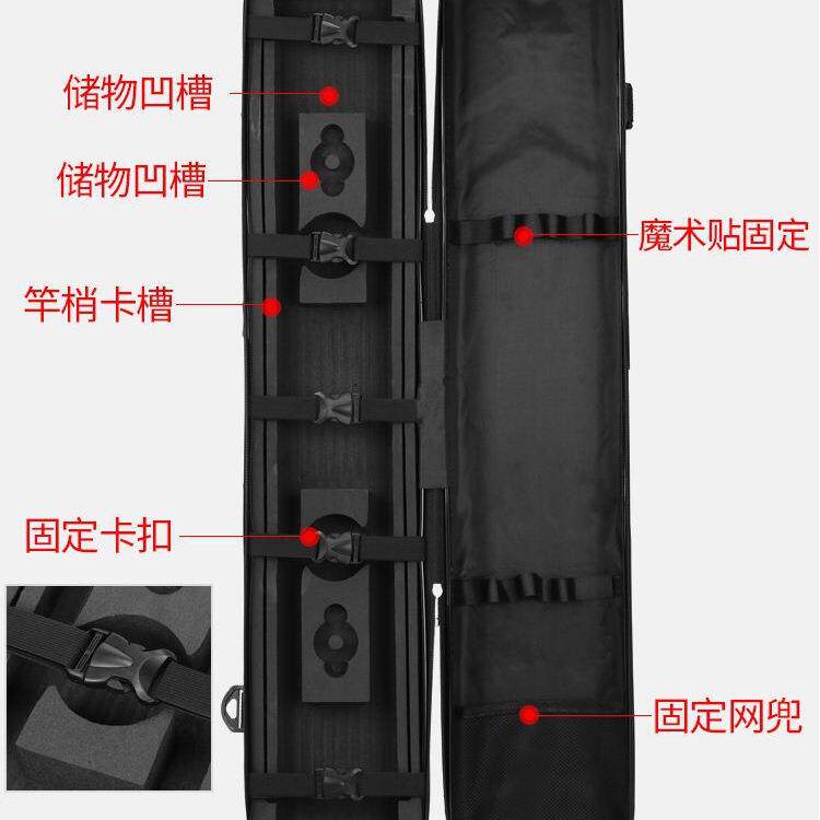 ABS硬壳渔具包筏轮钓鱼包筏竿水滴轮80/95/105/115/125鱼竿包