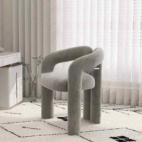 简约约奶油家用化妆椅凳梳妆美风甲店椅子简感卧室单人休未知闲餐