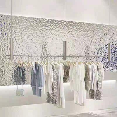 服装店不锈钢吊架吊顶悬挂展示架侧挂简约女装挂衣杆橱窗陈列货架