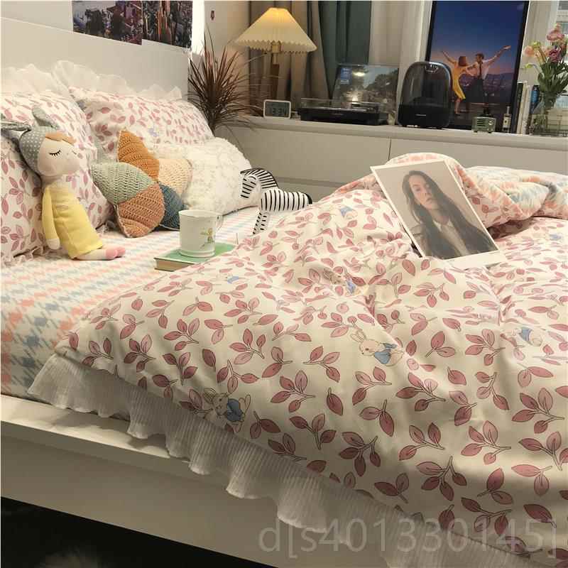 高档nis菲菲兔粉色加绒四件套A面全棉纯棉B棉牛奶面绒少女心公主1