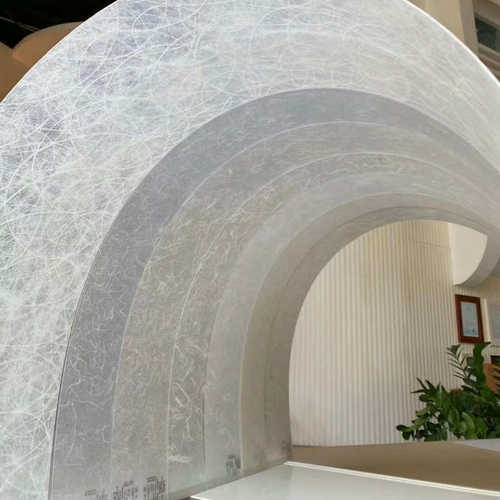 冰珀板亚克力板冰裂板纹理有机板装饰新材料隔断墙云雾板透光板