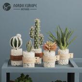 北欧彷真仙人掌多肉植物盆栽摆件家居客厅摆设绿植装 饰彷生小盆景