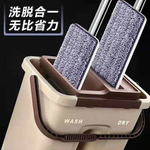 免手洗平板刮刮乐拖把家用懒人旋转干湿两用墩布拖布拖地桶套装