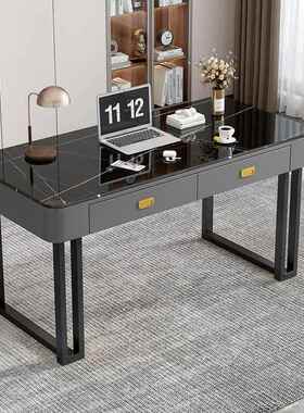 钢化玻电脑桌台式电竞子女生卧室书桌梳妆桌璃台一体办桌椅组ILG