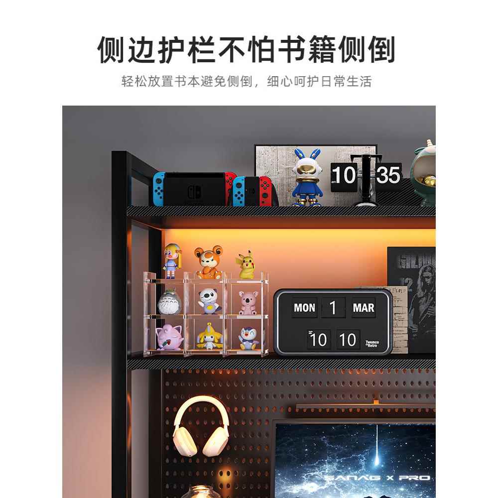 桌面多简约书架多能学生收书桌上纳置物架铁功艺洞洞板可放层ltao