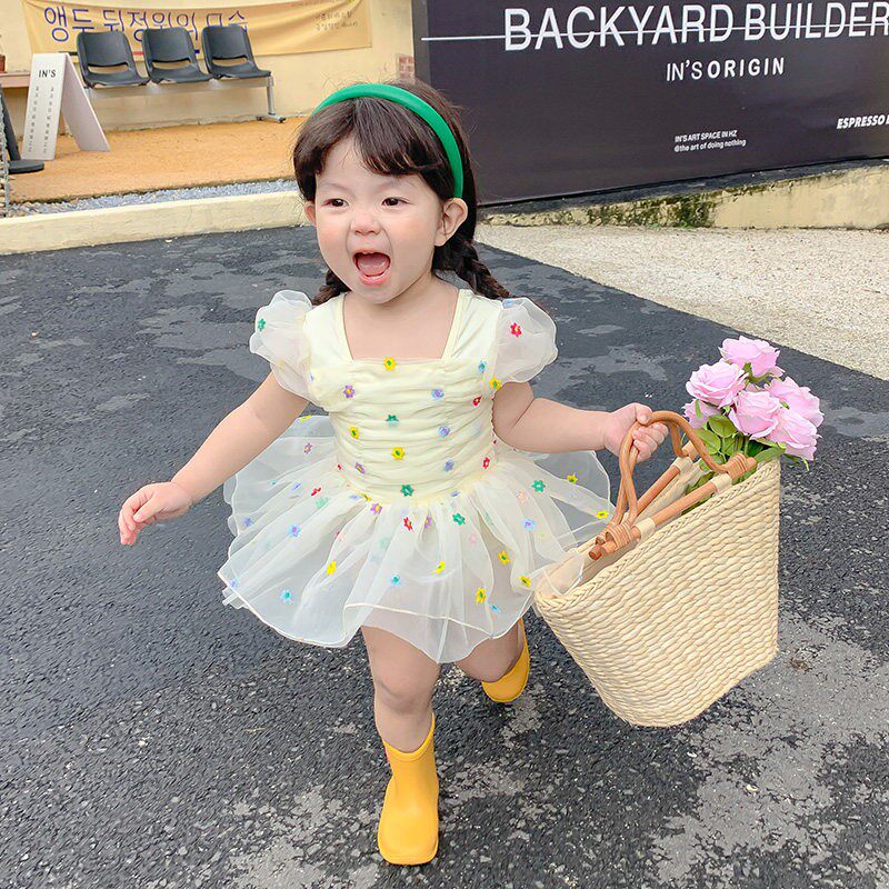 小童防走光安全泳衣女孩夏天游泳服洋气3岁女童泳装女宝宝中小童