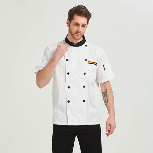 新款赢信大服酒店厨师工作男长袖春夏款透气店短袖饭食堂套装lo码