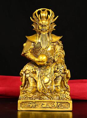 铜广济龙王佛像纯铜龙王爷神像摆件家居客厅供奉装饰龙五爷财神