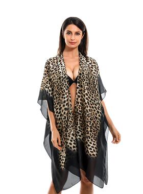 Pattern imitation fabric sunscreen beach bikini cover up