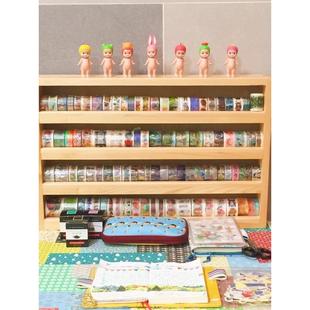 木质和纸胶带柜展示收纳盒四层五层墨水颜料架手帐分装定制手工