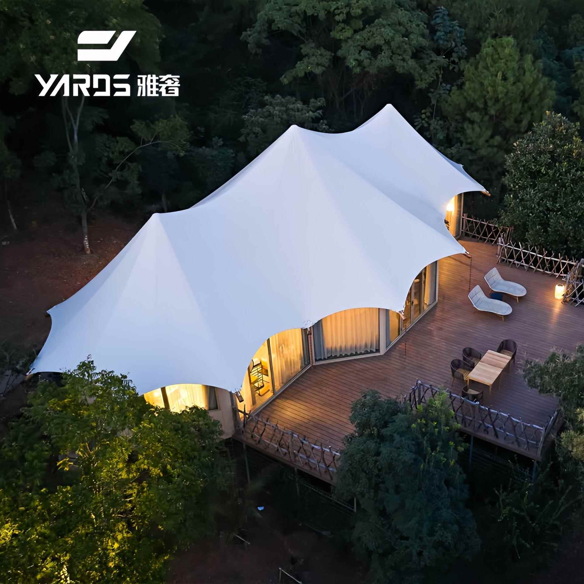 帐店篷2024款营地基YX440地PDF膜结构活动酒抗风稳固餐饮帐V篷