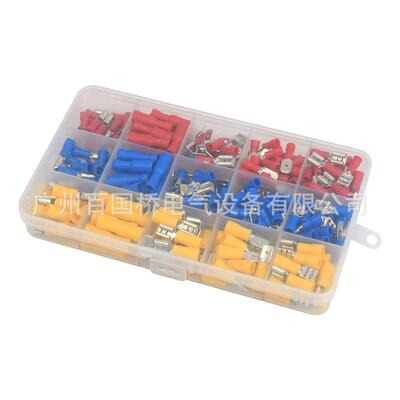 236pcs盒装公母冷压端子橡胶预绝缘连接器压线端子剥线钳套装