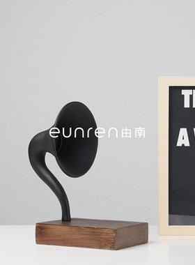 新中式复古创意电视喇叭摆件YN-BJ182柜样板示房架间家居客厅展装