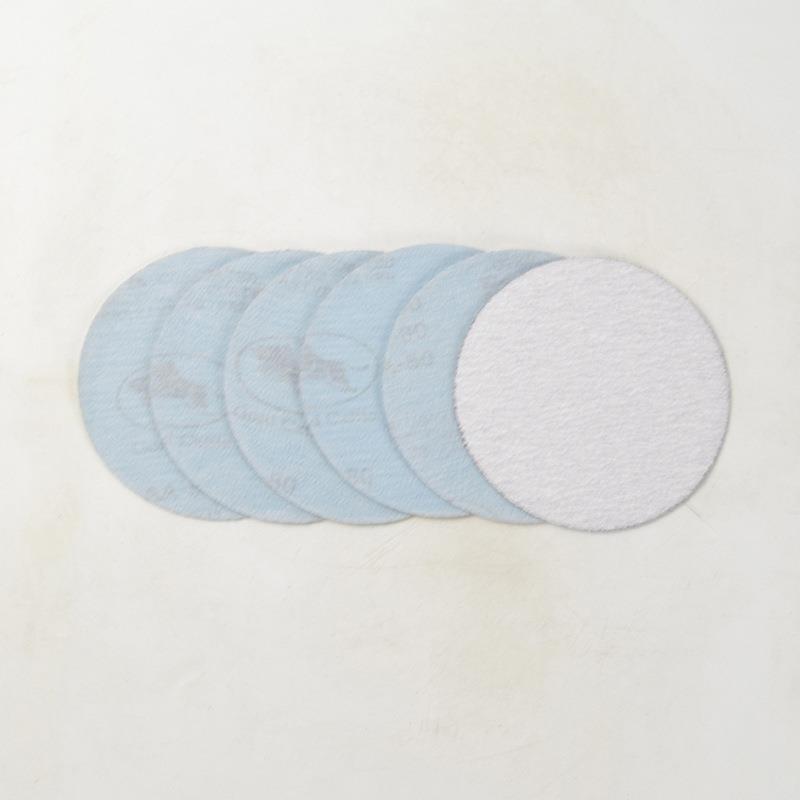 5寸/125MM金牛白砂纸片圆形砂纸片背带绒自粘砂纸整盒100片价