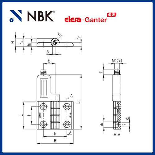 NBK ELESA CFSQ-C-A-S 带内置安全开关铰链 超级高科技聚合体厂家