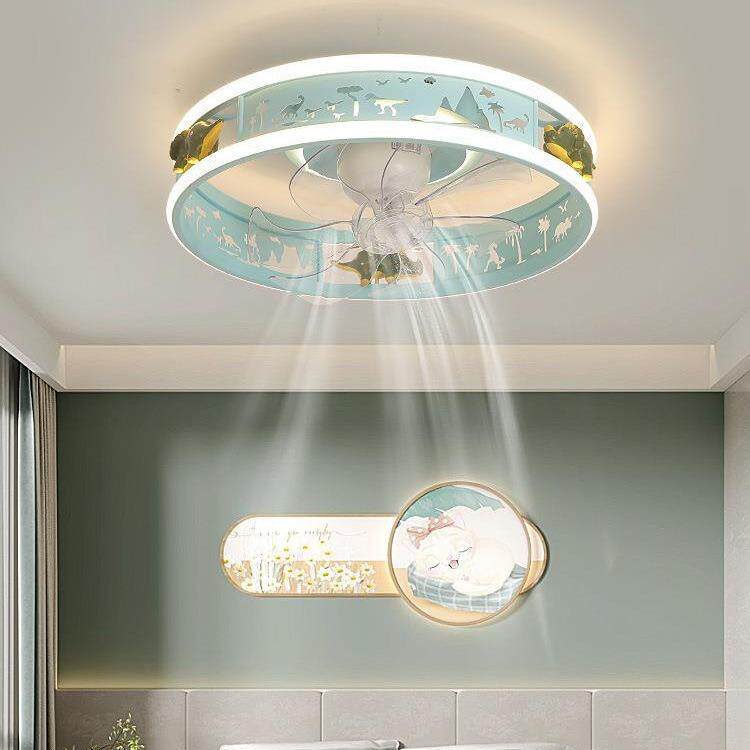儿童房风扇灯温馨浪漫公主女孩房间灯新款卧室书房阅读护眼吸顶灯