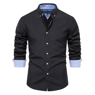 Men Casual Button Shirt Sleeve Slim Lightweight Breathable