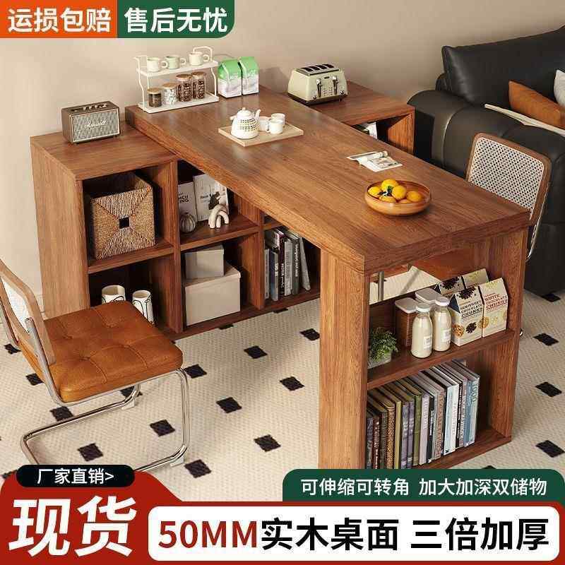 转角桌卧室梳妆台JCP书L型拐角转电脑桌子柜实木可旋书架书一体桌