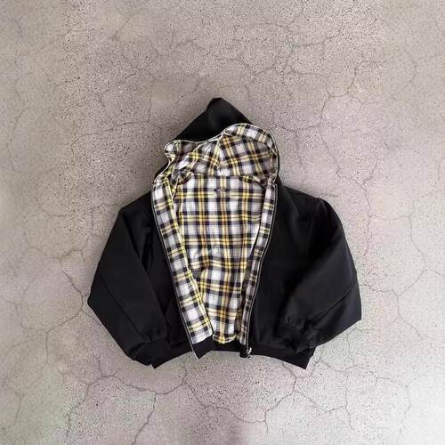 Dark double-sided zipper sweatshirt jacket