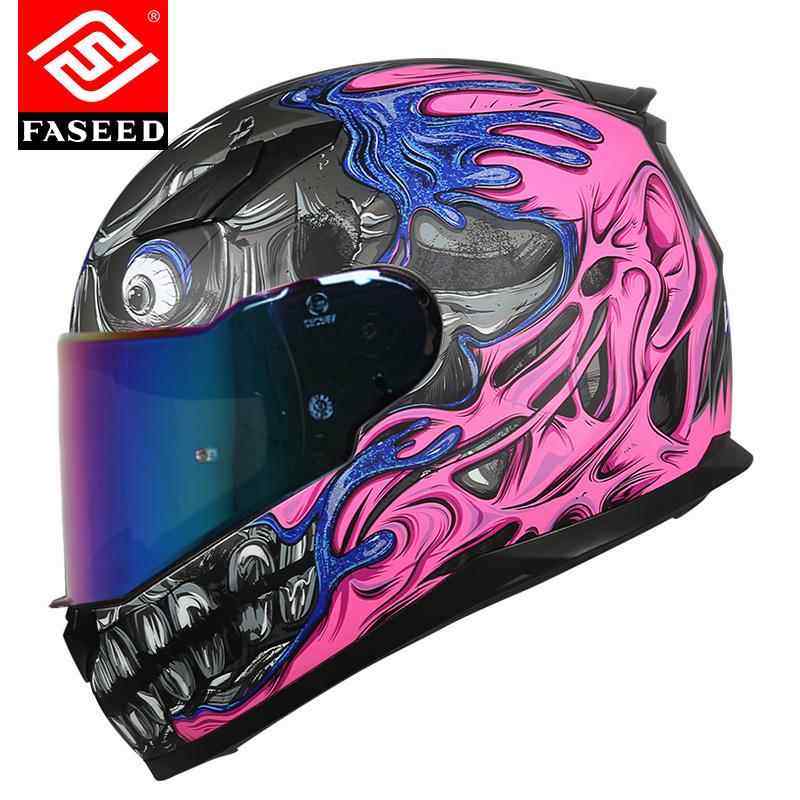 高档FASEED摩车头盔机车女夏赛车复古四季通用3C托认季证816男全