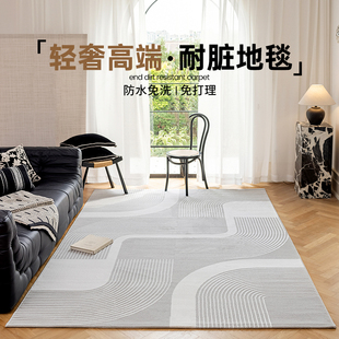 防污免打理灰色耐脏家用地垫沙发床边毯 现代轻奢客厅地毯2025新款