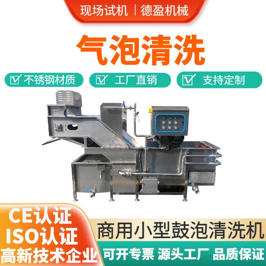 农残蔬菜清洗机鼓泡式臭氧消毒洗菜机蔬菜水果无损去泥去杂清洗线