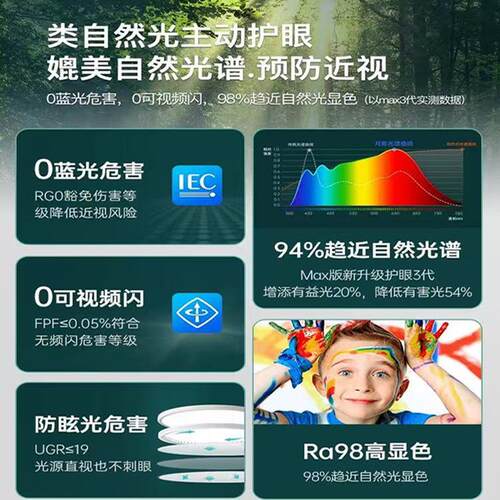 led显指98全光谱吸顶灯现代简约卧室客厅灯全屋灯具客厅大厅主灯