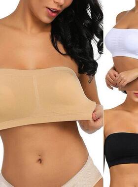 Women Seamless Bandeau Strapless Bras Stretch Tube Top女抹胸
