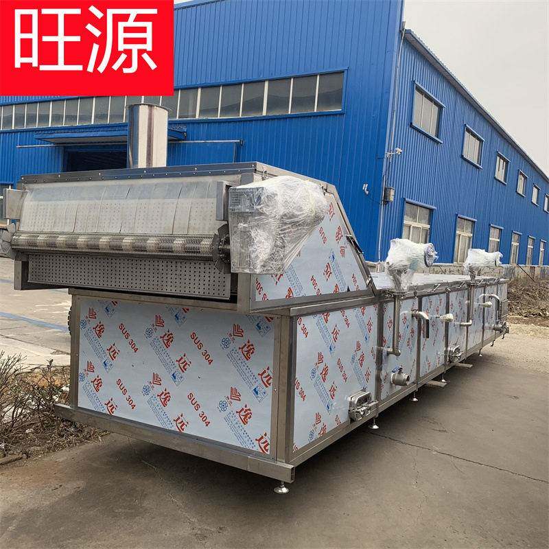全自动大型鸡爪蒸煮漂烫机 海鲜预煮加工流水线 蔬菜连续式漂烫机