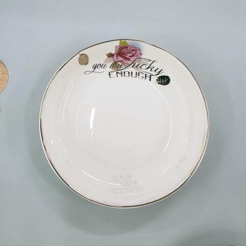 包邮清香玫瑰陶瓷饭盘8寸9寸圆形盘子餐具套装菜饭盘组合简约家用