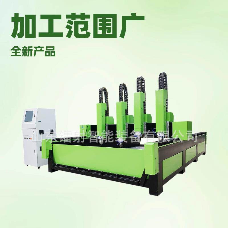 四头独立重型石材雕刻机墓碑刻字立体浮雕大理石内置旋转轴数控机