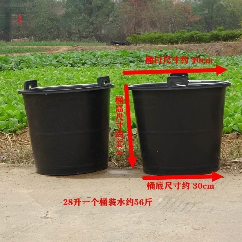 农村摔水桶加厚双耳耐粪桶担水牛筋灰桶老式挑工地塑料桶喂猪种菜