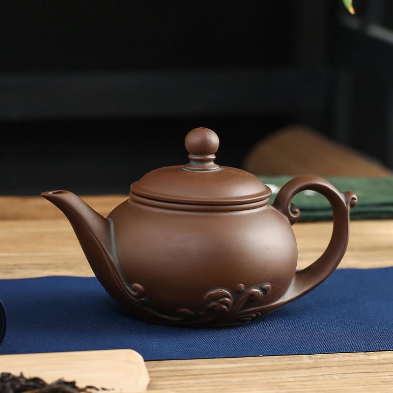 宜兴朱泥紫砂壶家用手工球孔过滤功夫冲泡茶壶陶瓷茶具套装花茶壶