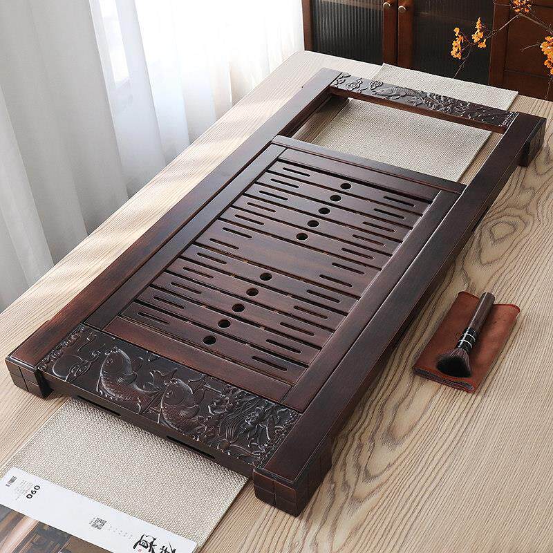 家用功夫茶具茶实木茶盘台茶海全自动电热炉四合一体大号简约茶托