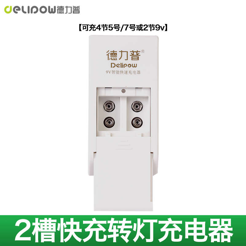 德力普快速变灯9V充电器智能快充充电器9V充电电池专用九伏电池
