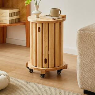 实木圆凳子可叠放家用结实耐用收纳堆叠凳六合一叠叠乐组合带滑轮