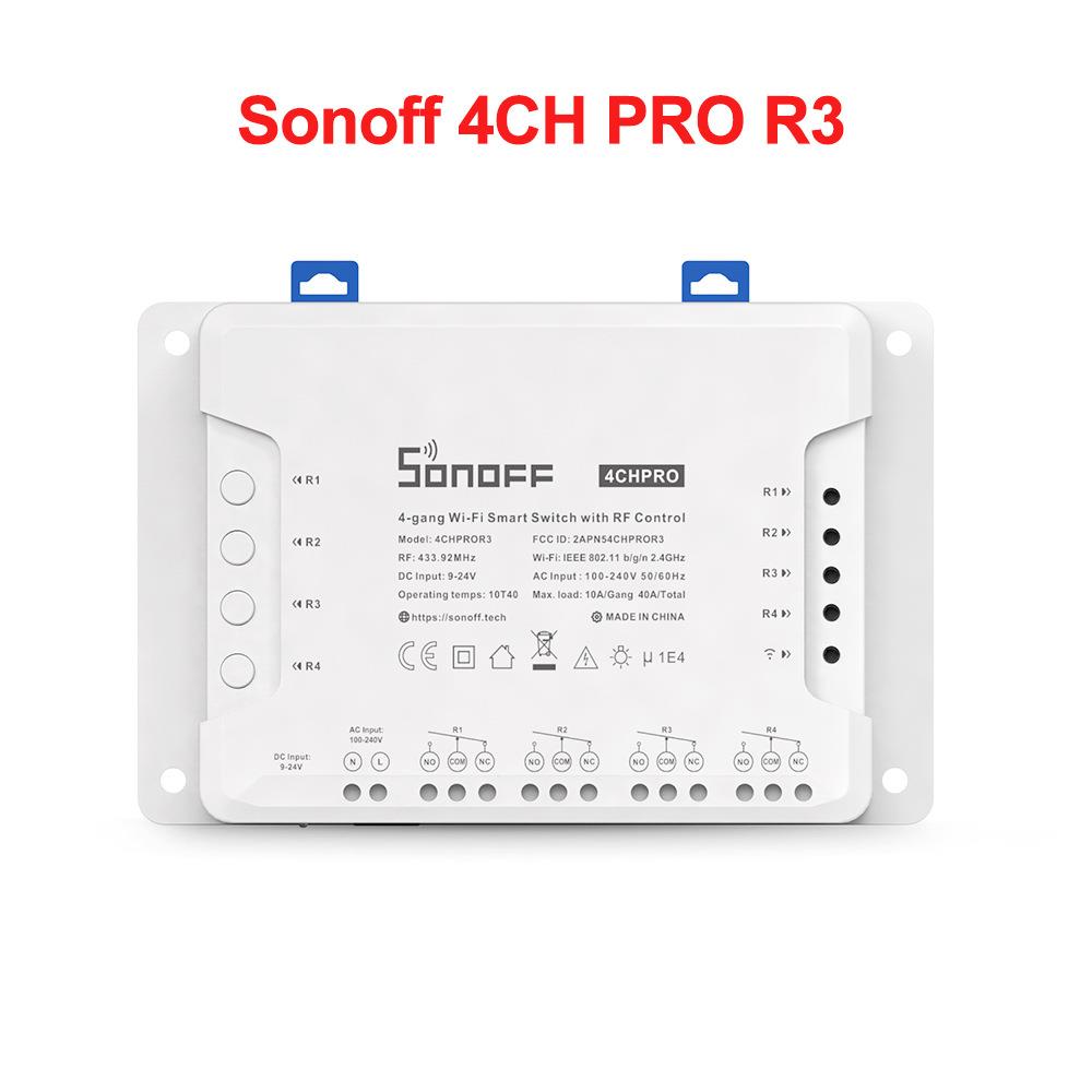 Sonoff 4CH PRO R3 四路智能开关自锁互锁RF远程遥控卷闸门控制