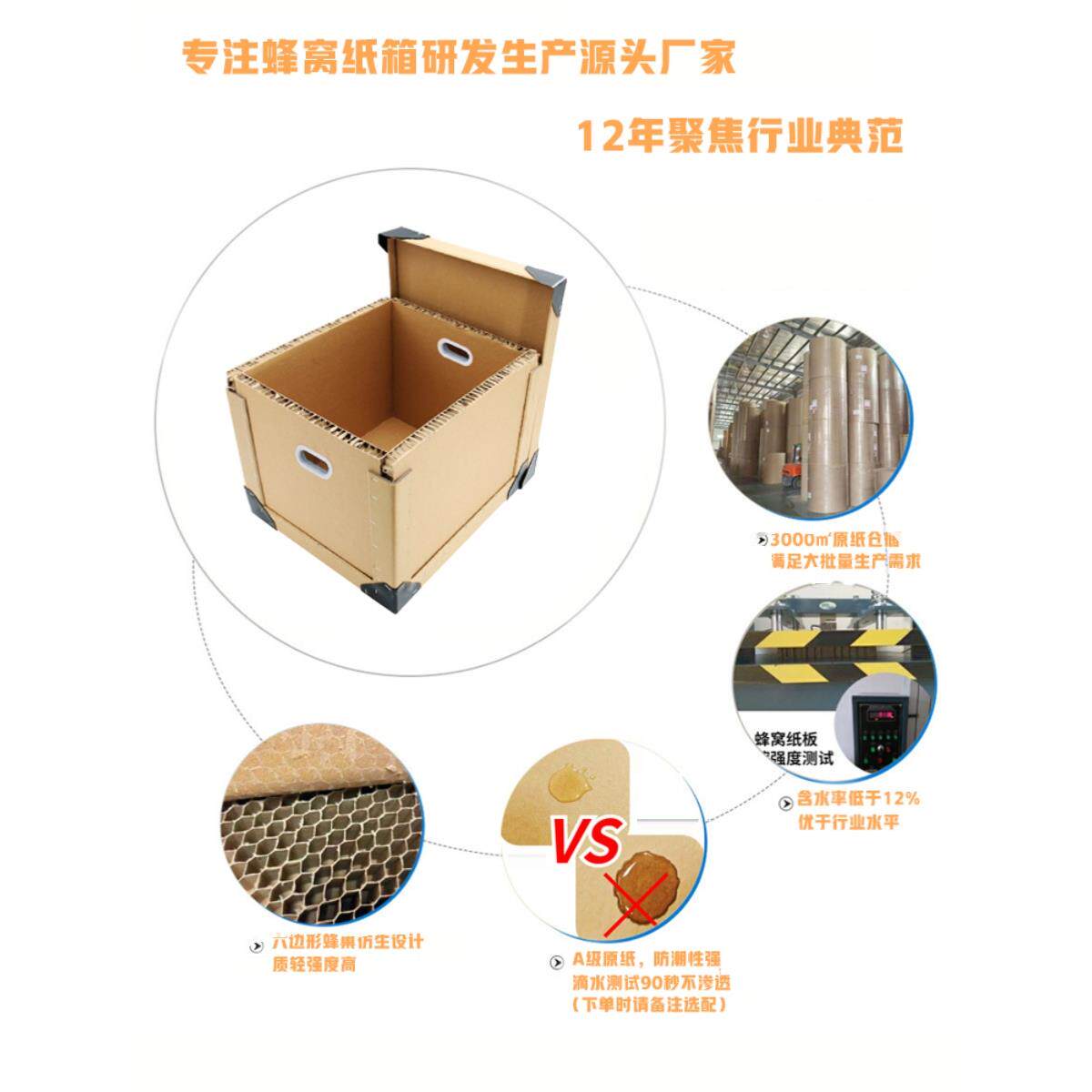 超厚高强搬度蜂窝纸箱纸ZRP家箱大纸箱厂家直超硬出销口纸箱