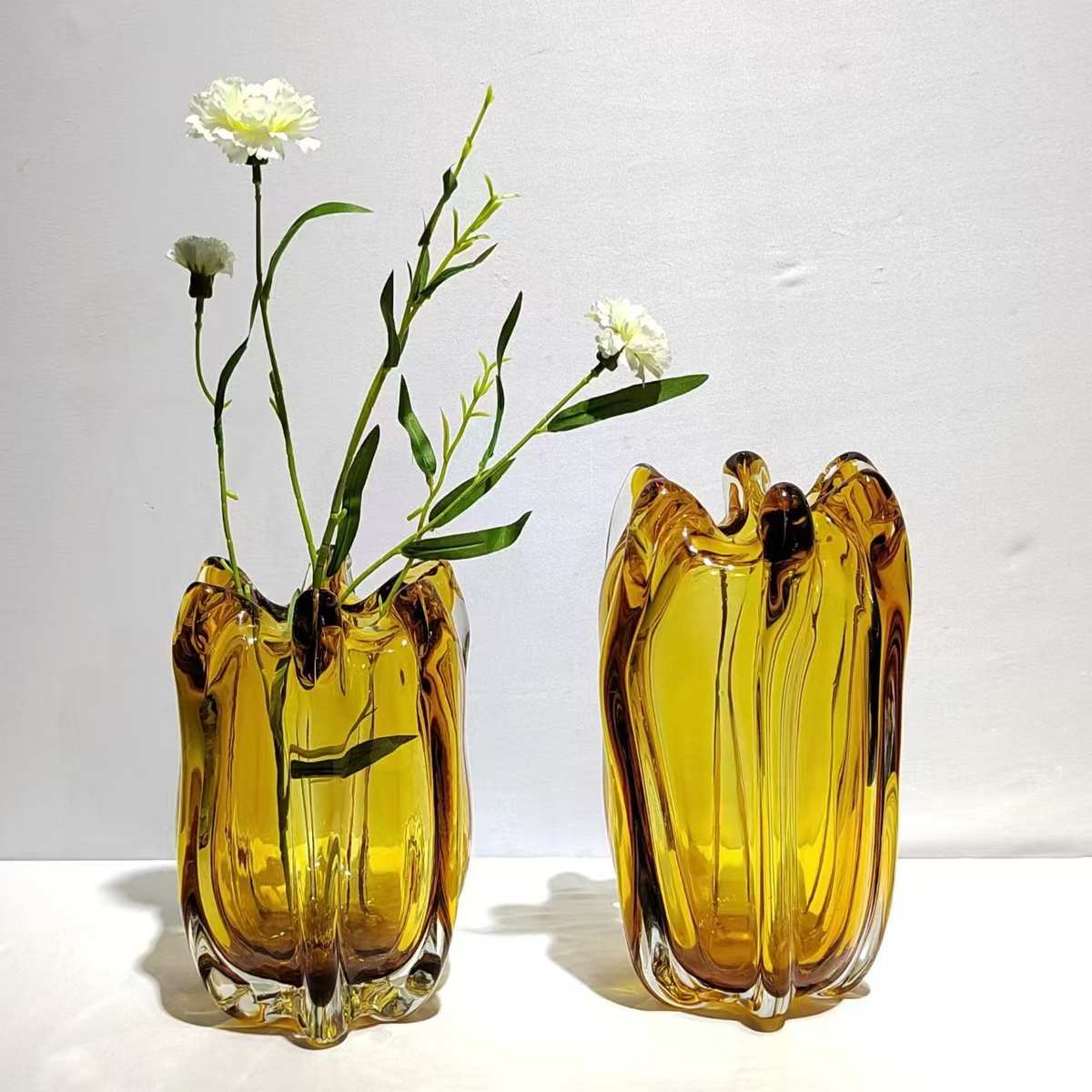 创意现代简约琉璃高级质感花瓶家居样板房餐厅茶几玄关处设计摆件