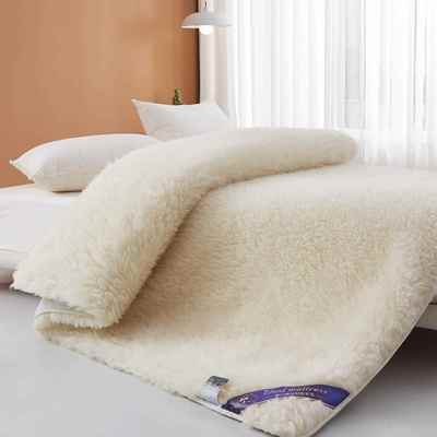 冬季澳洲短羊毛床垫护垫纯羊毛加厚保暖秋冬软垫被单双人床垫褥子