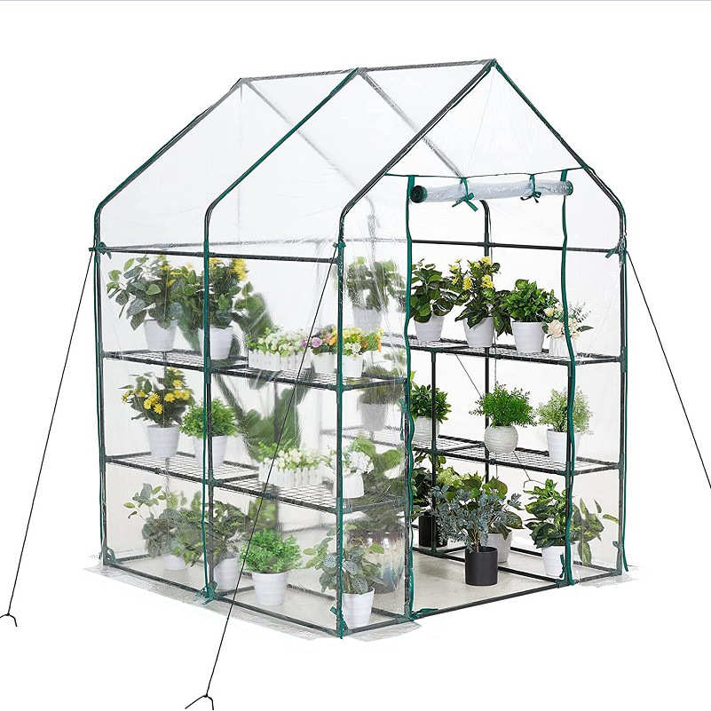 外贸 PE外罩走入式温室 保温保暖花房 暖房 花架 多肉阳光房