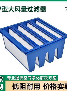 定制亚效过滤器法兰框W型效过滤器V型组合式空气净化器过滤网