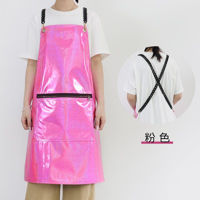 亚马逊新款发型师理发围裙防水防污免洗不沾发高档美发工作服围布