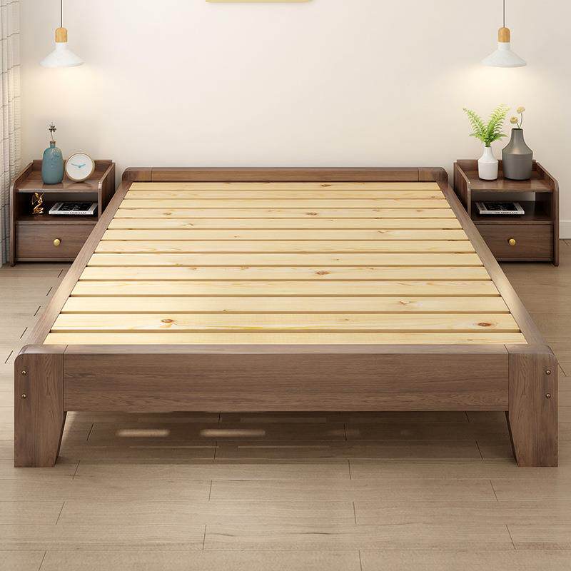 榻榻米实木床架小户型拼接亲子床主卧大床现代简约无床头落地矮床图片
