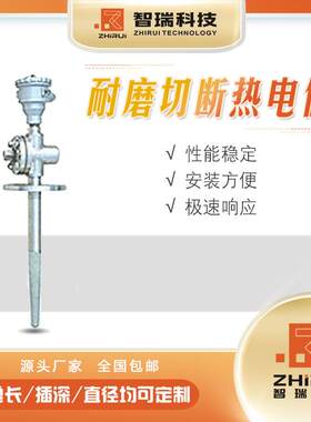 耐磨切断热电偶/铂铑热电偶江苏智瑞温度仪表多种规格型号